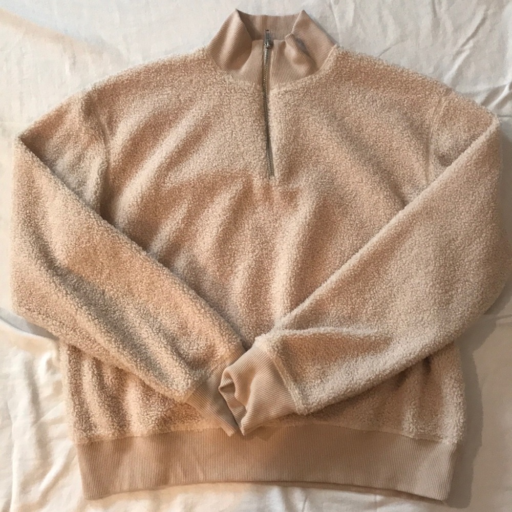 Quarter zip teddy jacket